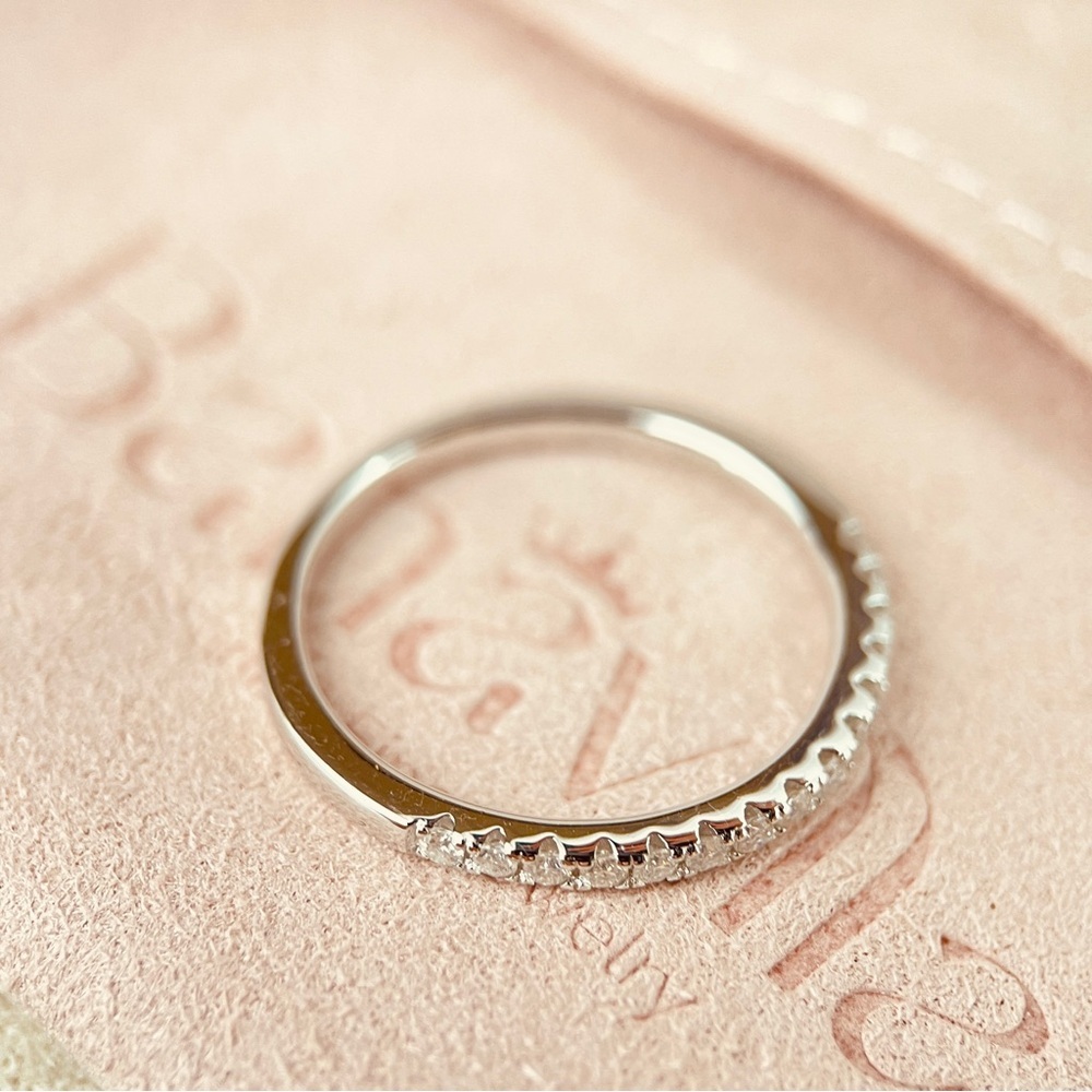 0.33ctw 18K Gold Plated S925 Moissanite Diamond Half Ring Band/Guard - Picture 4 of 4